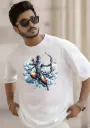 Lord Ram Graphic T-Shirt - Divine Archer Oversized Black Cotton Tee | Spiritual Streetwear & Hindu Mythology Apparel