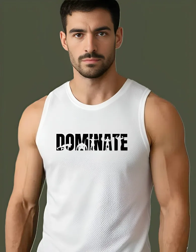 [Sando-Dominate3-S] The "Dominate" Mesh Performance Tank (S, White, Front)