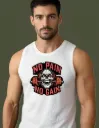 "No Pain No Gain" Skull Weightlifting Tank Top – Hardcore Bodybuilding Muscle Tee – Men’s Athletic Gym Stringer & Fitness Training Vest