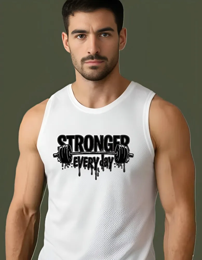 STRONGER EVERY DAY – Men’s Athletic Mesh Performance Tank Top