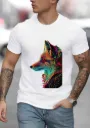 Cyberpunk Neon Fox Abstract Printed Streetwear Tee