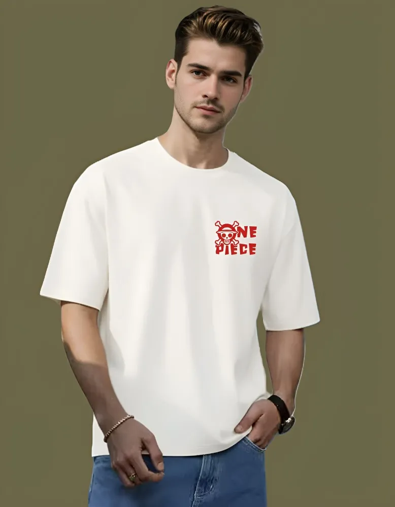 [Ace11-S] Brothers' Legacy: Luffy Gear 5 & Ace "Fire Fist" Graphic Streetwear Tee (S, White)