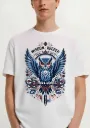 Mythical Owl Art Premium White Tee