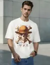One Piece Straw Hat Pirates Skull Graphic Oversized T-Shirt