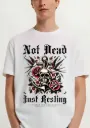 "Not Dead Just Resting" Vintage Tattoo Aesthetic Oversized White T-Shirt
