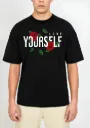 Unisex Loose Fit Streetwear T-Shirt - Love Yourself Rose Design