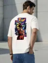 Oversized Anime Graphic Tee - Vintage Goku-Inspired Streetwear T-Shirt - Urban Aesthetic Manga Print